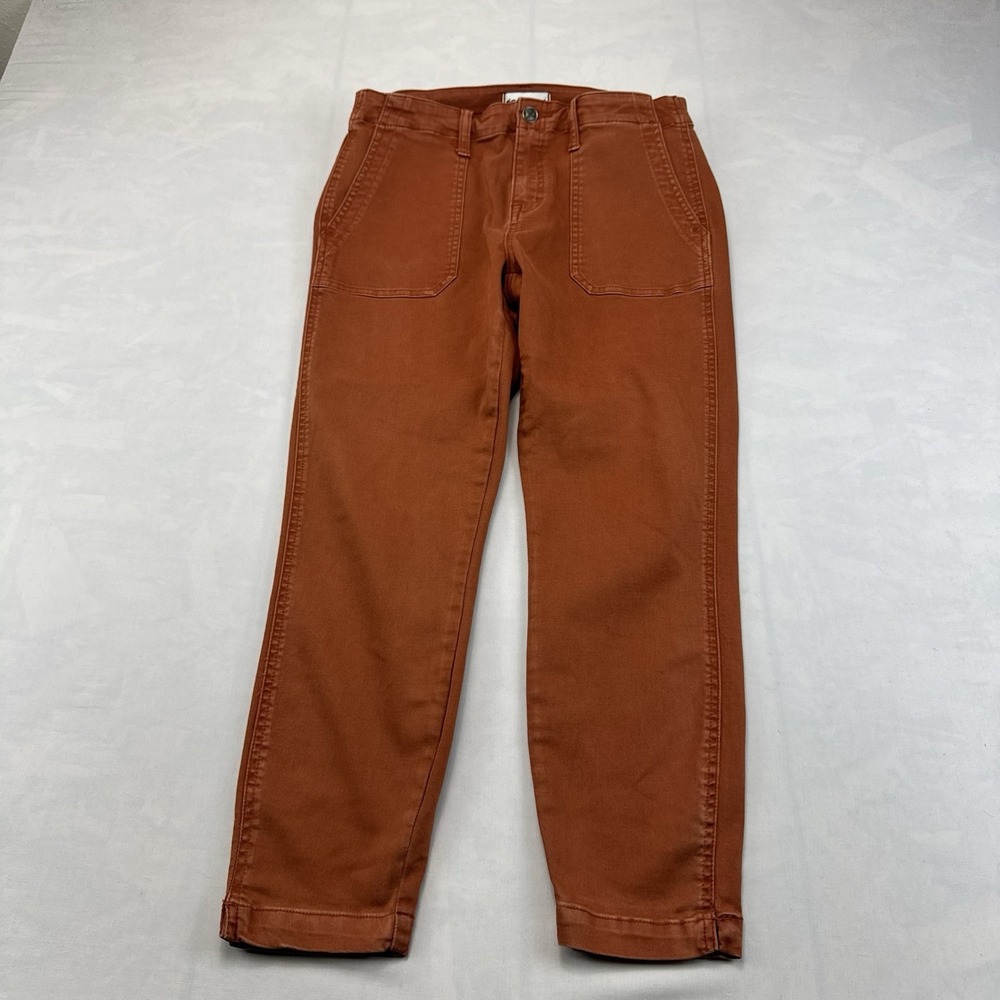 Studio Blue Womens Jeans Size 28 Rust Orange Straight Leg Utility Pocket Pants